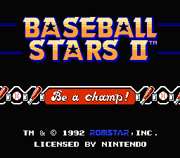 Baseball Stars 2 title screenshot